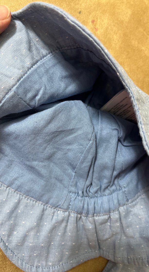 Çocuk İçin Fırfırlı Mavi Denim Şapka - Görsel 4