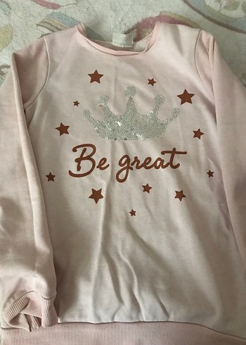 Kız Çocuk Pembe Uzun Kollu Parlak Sweatshirt - Görsel 3