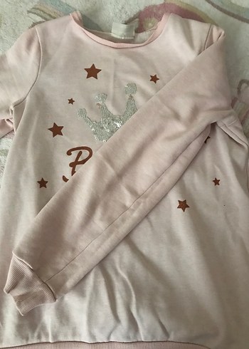 Kız Çocuk Pembe Uzun Kollu Parlak Sweatshirt - Görsel 2