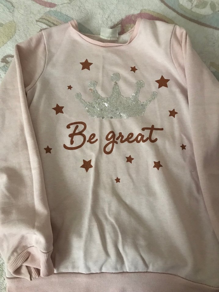 Kız Çocuk Pembe Uzun Kollu Parlak Sweatshirt - Görsel 3