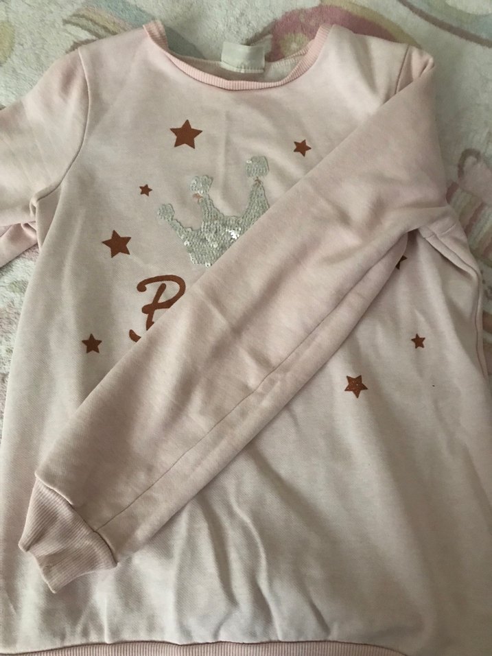 Kız Çocuk Pembe Uzun Kollu Parlak Sweatshirt - Görsel 2