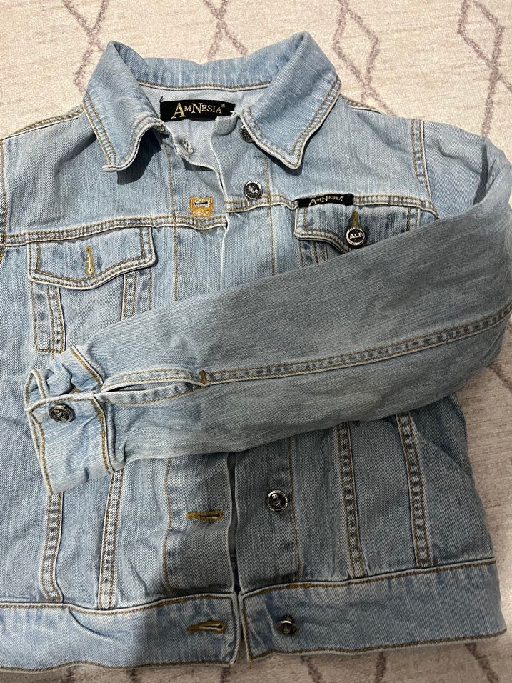 Düğmeli Kadın Mavi Denim Ceket - Görsel 4