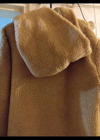 Bej Kadın Midi Boy Yumuşak Peluş Ceket - Görsel 6