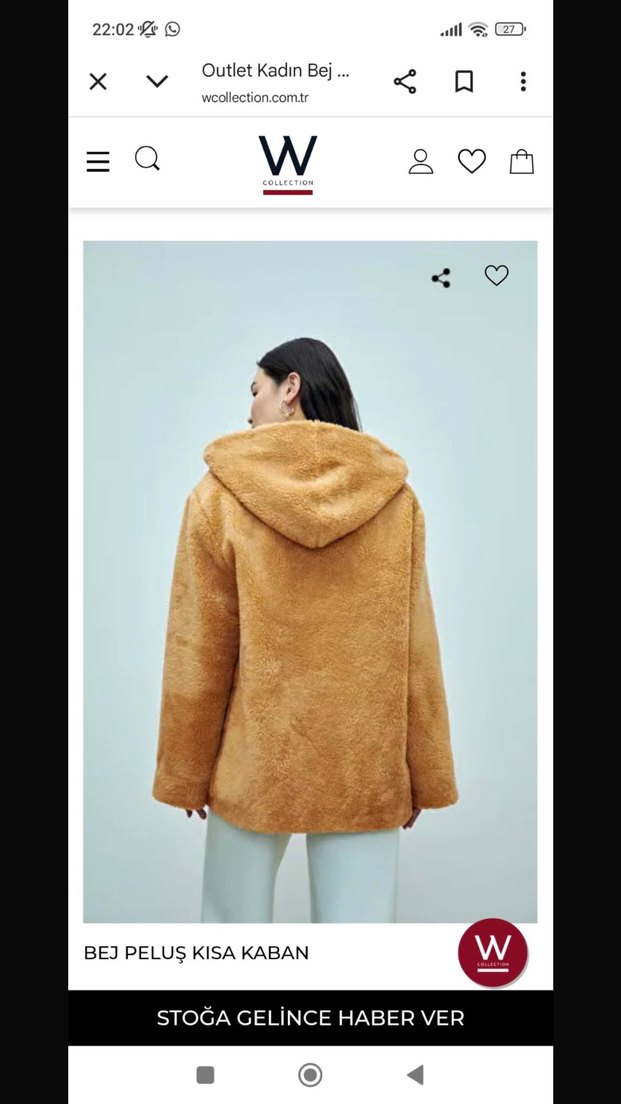 Bej Kadın Midi Boy Yumuşak Peluş Ceket - Görsel 3