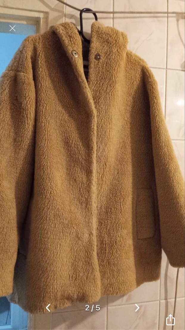 Bej Kadın Midi Boy Yumuşak Peluş Ceket - Görsel 4