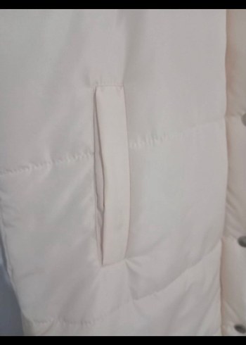 Düğmeli Beyaz Kadın Yelek - Görsel 3