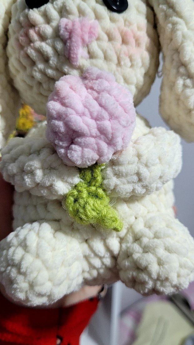 Pastel Renkli Beyaz Peluş Tavşan Oyuncak - Görsel 4