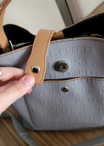 Gri Deri Kadın Omuz Çantası - Görsel 4