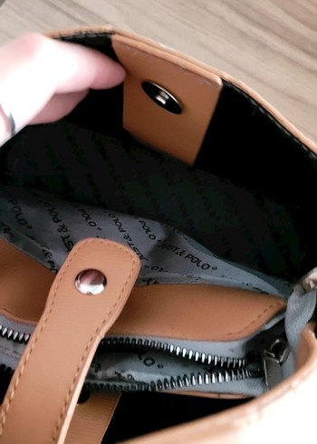 Gri Deri Kadın Omuz Çantası - Görsel 9