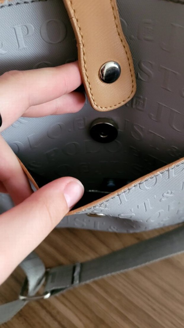 Gri Deri Kadın Omuz Çantası - Görsel 5