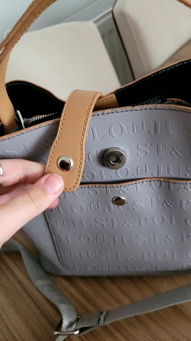 Gri Deri Kadın Omuz Çantası - Görsel 4