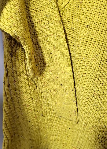 Parlak Sarı Örgü Kadın Kazak - Görsel 4