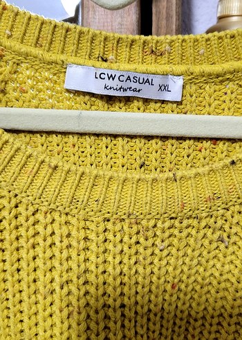 Parlak Sarı Örgü Kadın Kazak - Görsel 5