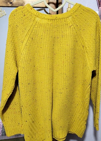 Parlak Sarı Örgü Kadın Kazak - Görsel 2
