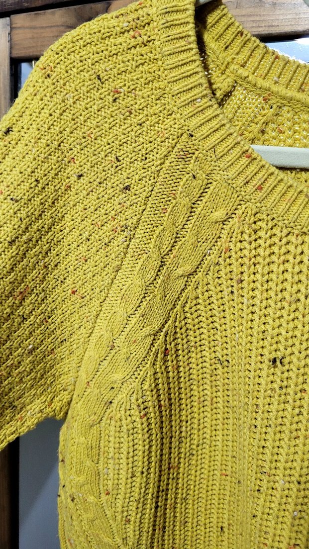 Parlak Sarı Örgü Kadın Kazak - Görsel 3