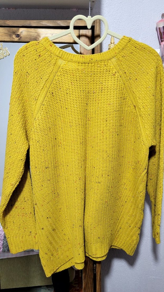 Parlak Sarı Örgü Kadın Kazak - Görsel 2