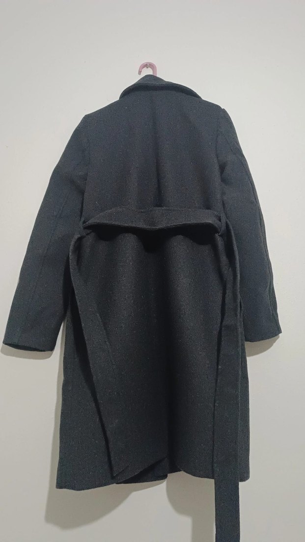 Siyah Uzun Kışlık Kaban - Görsel 4