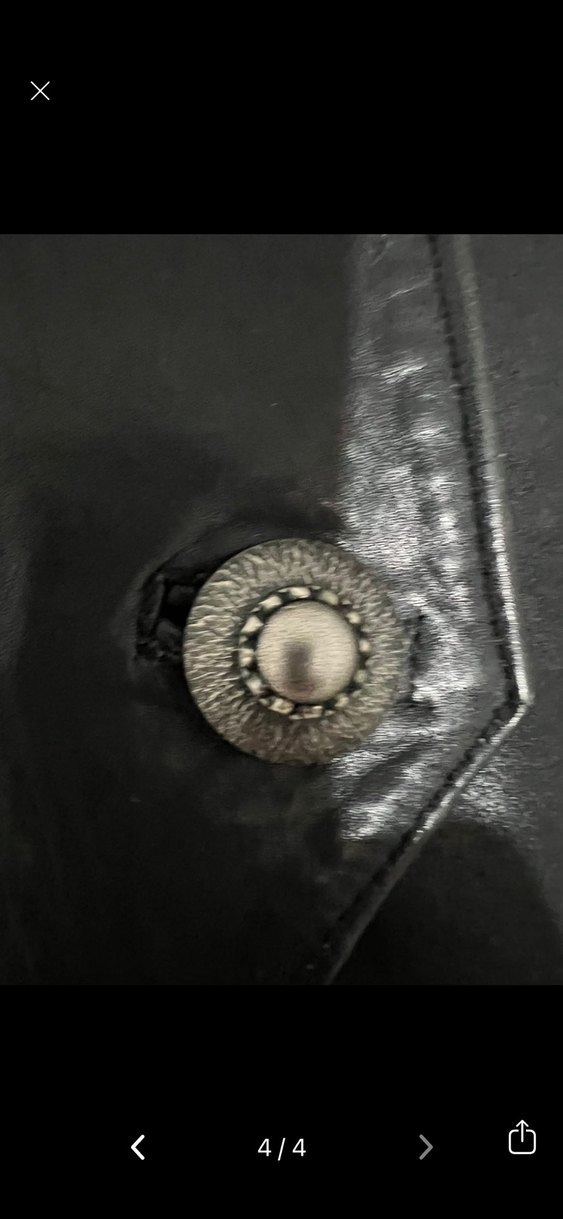 Vintage Düğmeli Siyah gerçek Deri Kadın Yelek - Görsel 4