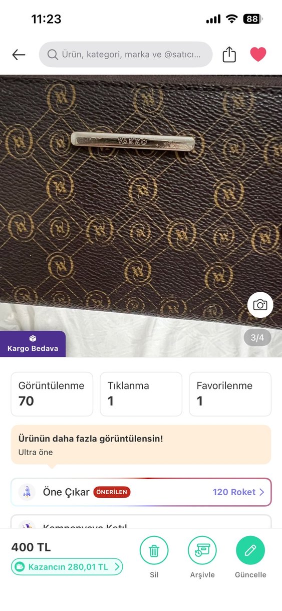 Kahverengi Kadın Fermuarlı Cüzdan - Görsel 2