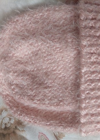 Toz Pembe Örgü Kadın Bere - Görsel 4