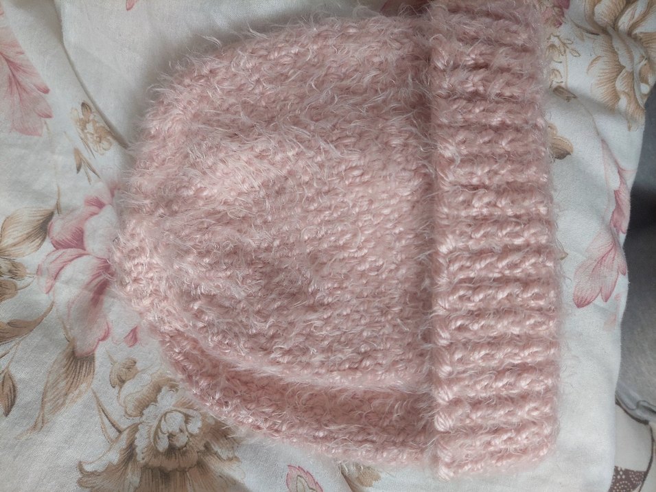 Toz Pembe Örgü Kadın Bere - Görsel 4