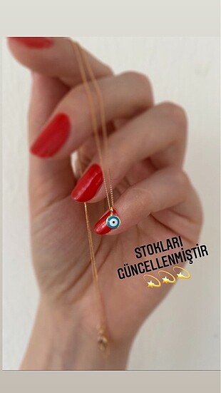 Çelik Nazar Boncuklu Kolye