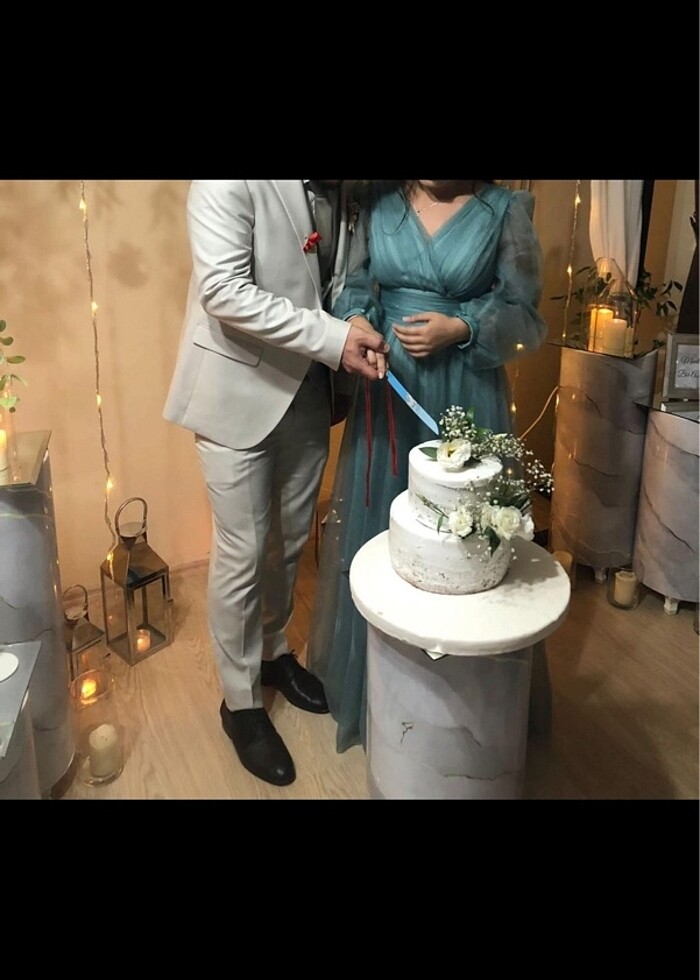 Su yeşili abiye - Görsel 3