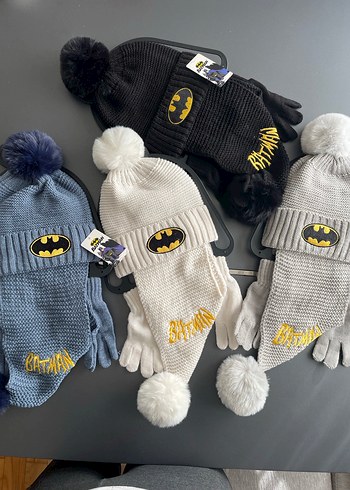 Nakışlı Batman Erkek Çocuk Bere ve Eldiven Seti - Görsel 3