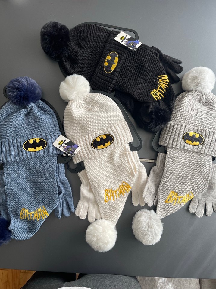 Nakışlı Batman Erkek Çocuk Bere ve Eldiven Seti - Görsel 3
