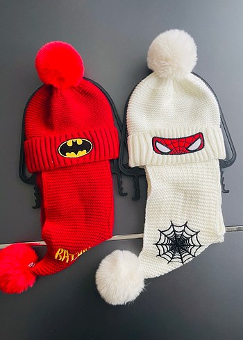 Renkli Nakışlı Erkek Çocuk Bere ve Atkı Seti - Görsel 3