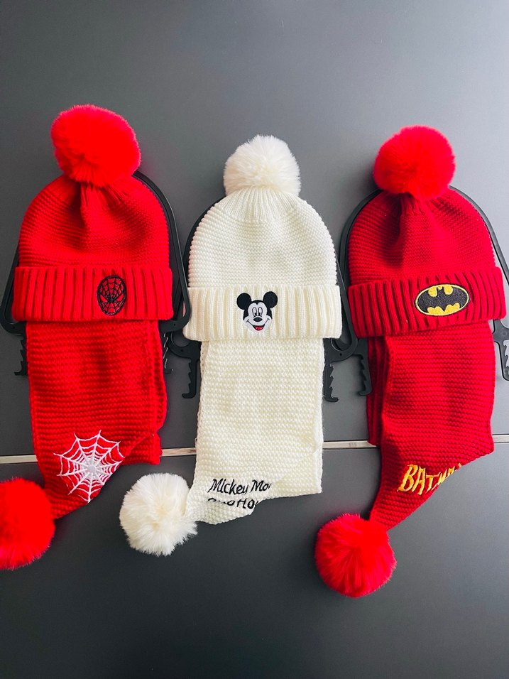 Renkli Nakışlı Erkek Çocuk Bere ve Atkı Seti - Görsel 2