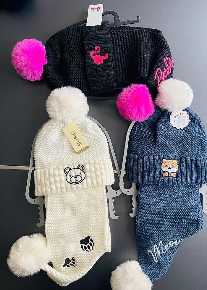 Çocuk atkı bere takımı - Görsel 4