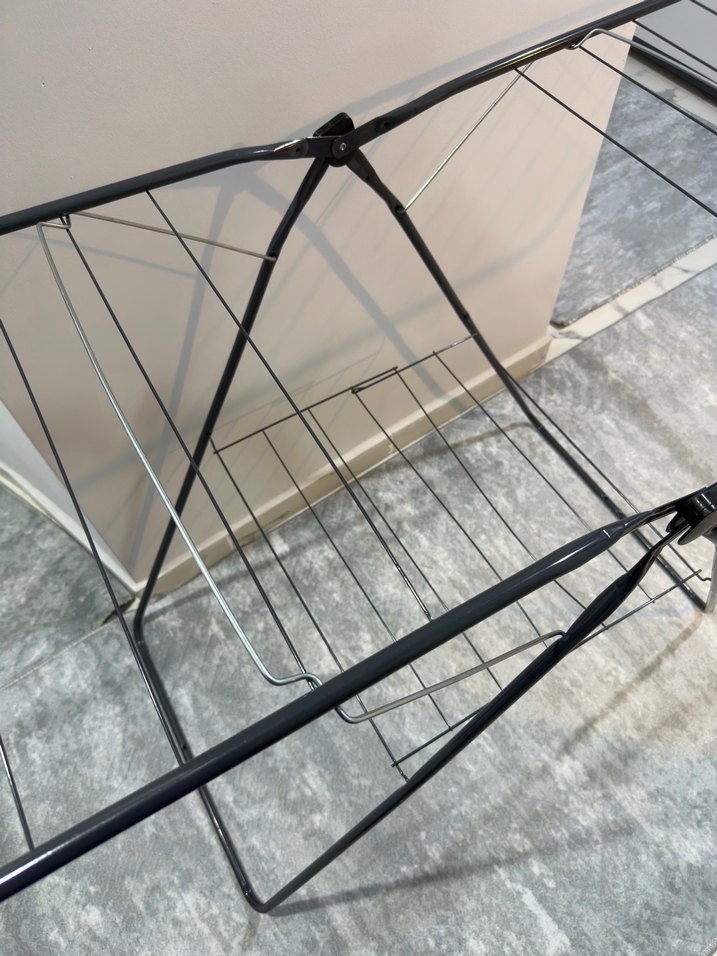 Gri Metal Katlanabilir Kurutmalık Askısı - Görsel 3