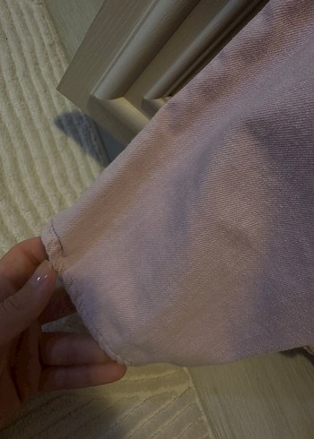 Pembe Keten Oversize Erkek Gömlek - Görsel 4