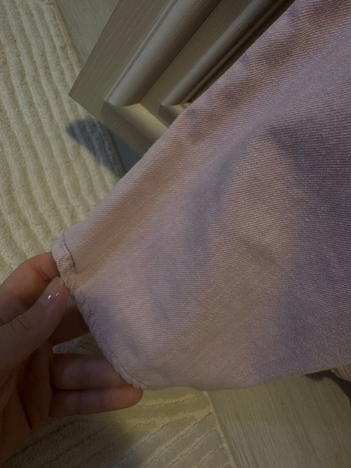 Pembe Keten Oversize Erkek Gömlek - Görsel 4