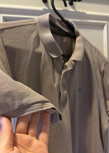 Düğmeli Kısa Kollu Kahverengi Polo Tişört - Görsel 3