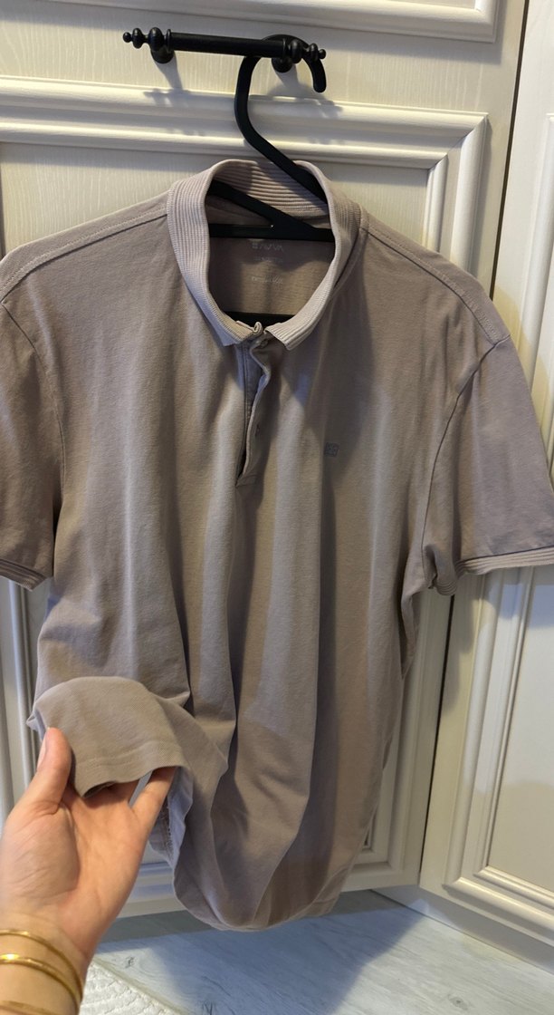 Düğmeli Kısa Kollu Kahverengi Polo Tişört - Görsel 5