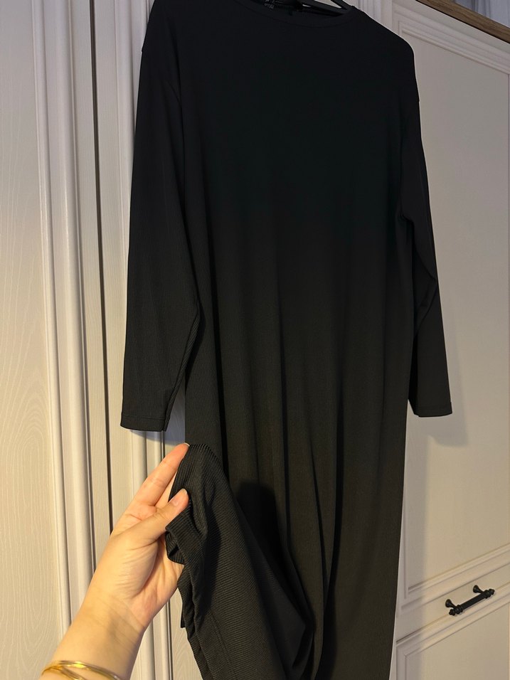 Siyah Kadın Uzun Kollu Elbise - Görsel 2