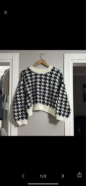 XL crop elastik kazak