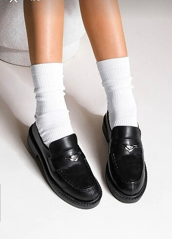 37 Beden siyah Renk MARJİN LOAFER AYAKKABI