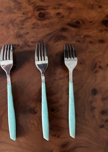 Turkuaz Saplı 6'lı Tatlı Çatal Seti - Görsel 5
