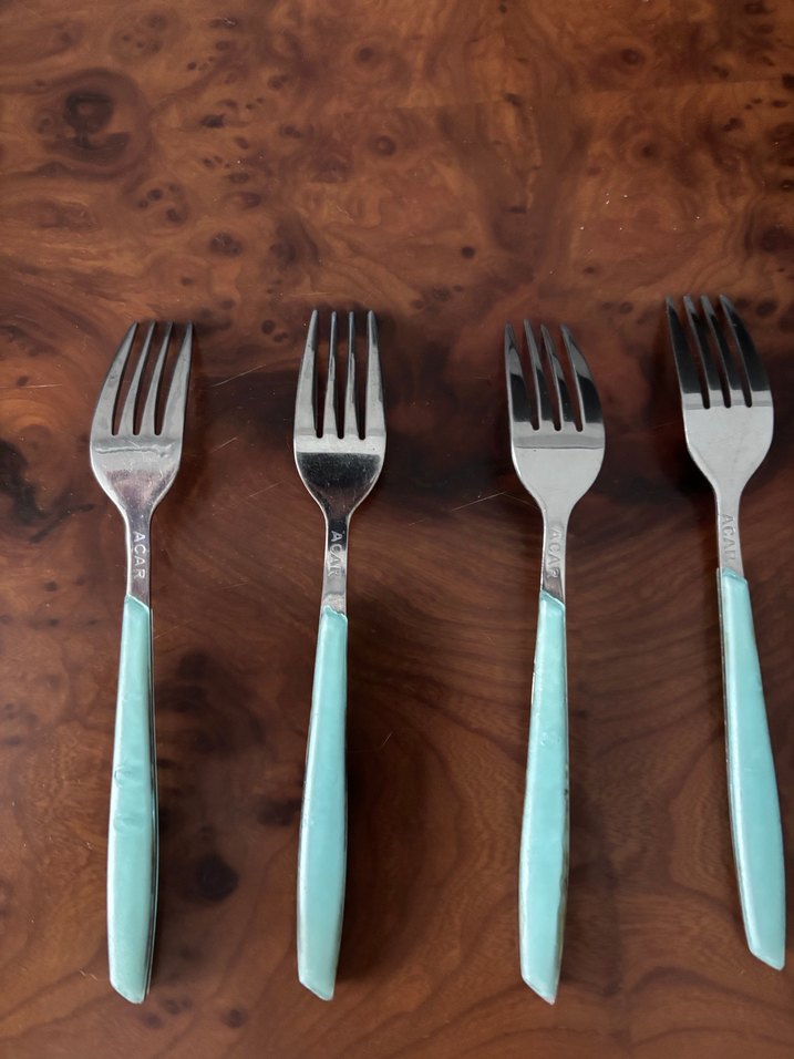 Turkuaz Saplı 6'lı Tatlı Çatal Seti - Görsel 4