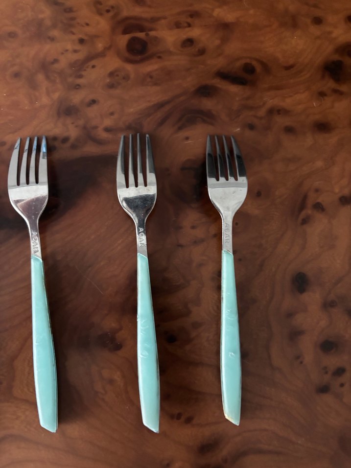 Turkuaz Saplı 6'lı Tatlı Çatal Seti - Görsel 5