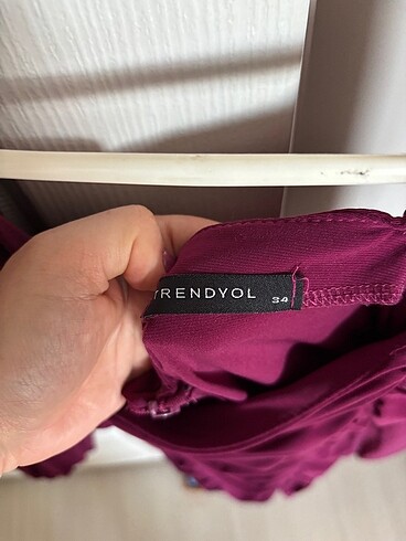 xs Beden Trendyol mor drapeli abiye elbise