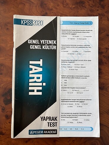 KPSS tarih yaprak test