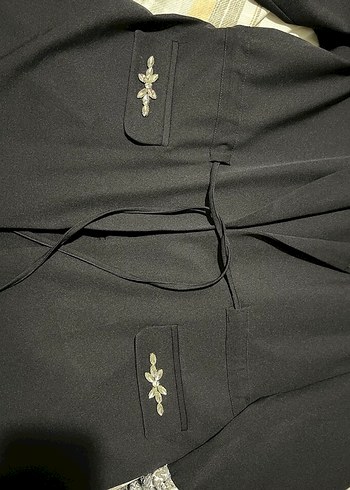 Siyah Uzun Kadın Ceket - Görsel 4