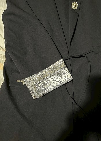 Siyah Uzun Kadın Ceket - Görsel 5