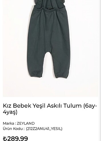 Zeyland Zeyland kız çocuk salopet