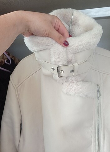 Stradivarius Stradivarius İçi kürklü Suni Deri Biker Ceket