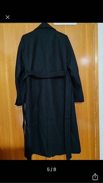 Etiketli mango yün palto - Görsel 2